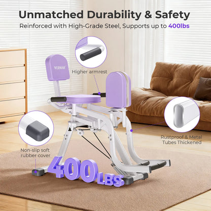 Hip Abductor Machine for Home Gym | Inner Thigh & Glute Trainer | Adjustable Resistance Leg Exercising Workout Equipment for Women