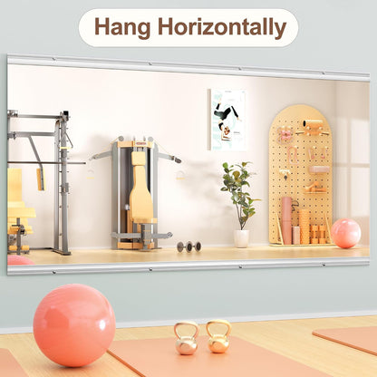 Home Gym Mirror 71" L X 32" W - 1PC Large Full Body Mirror for Yoga, Fitness, Garage, Dance Studio, Wall-Mounted, 0.16In Tempered Glass Frameless