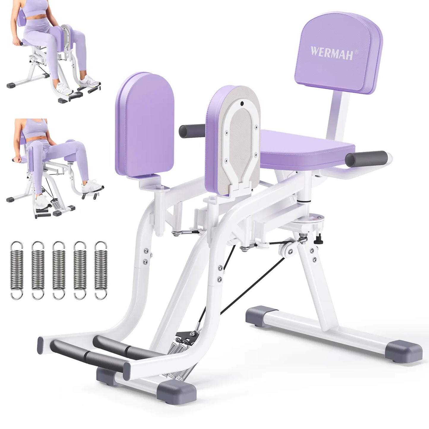 Hip Abductor Machine for Home Gym | Inner Thigh & Glute Trainer | Adjustable Resistance Leg Exercising Workout Equipment for Women